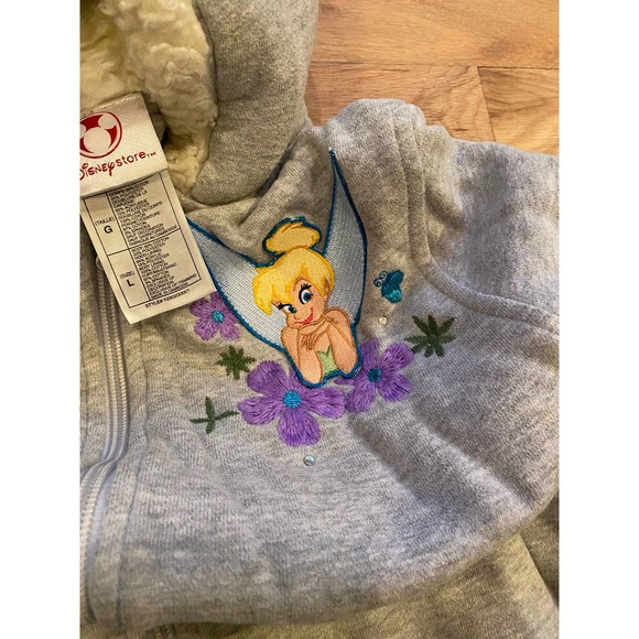 Vintage Disney Tinkerbell Grey Zip Up Jacket - Picture 4 of 10
